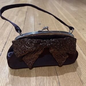 Brown Evening Bag with Bow